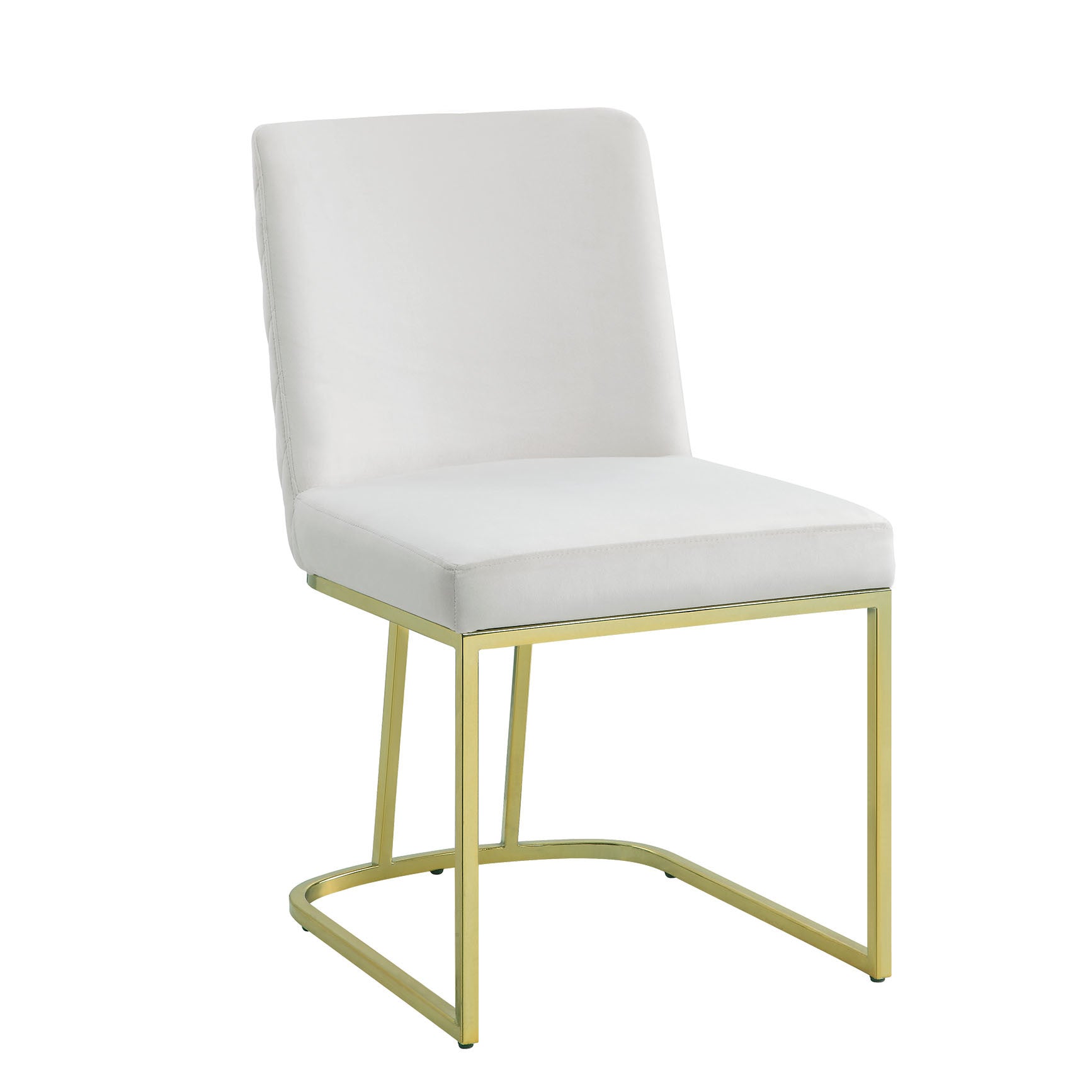 ACME Zazie Side Chair(Set-2), Beige Velvet & Gold Finish DN02232