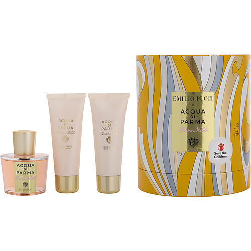 ACQUA DI PARMA ROSA NOBILE by Acqua di Parma EAU DE PARFUM SPRAY 3.4 OZ & BODY CREAM 2.5 OZ & BATH AND SHOWER GEL 2.5 OZ (EMILIO PUCCI EDITION)