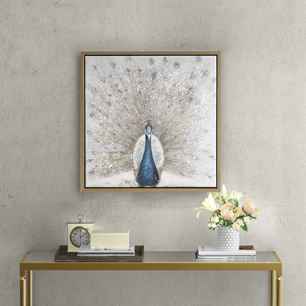 Gold Foil and Hand Embellished Framed Canvas Wall Art