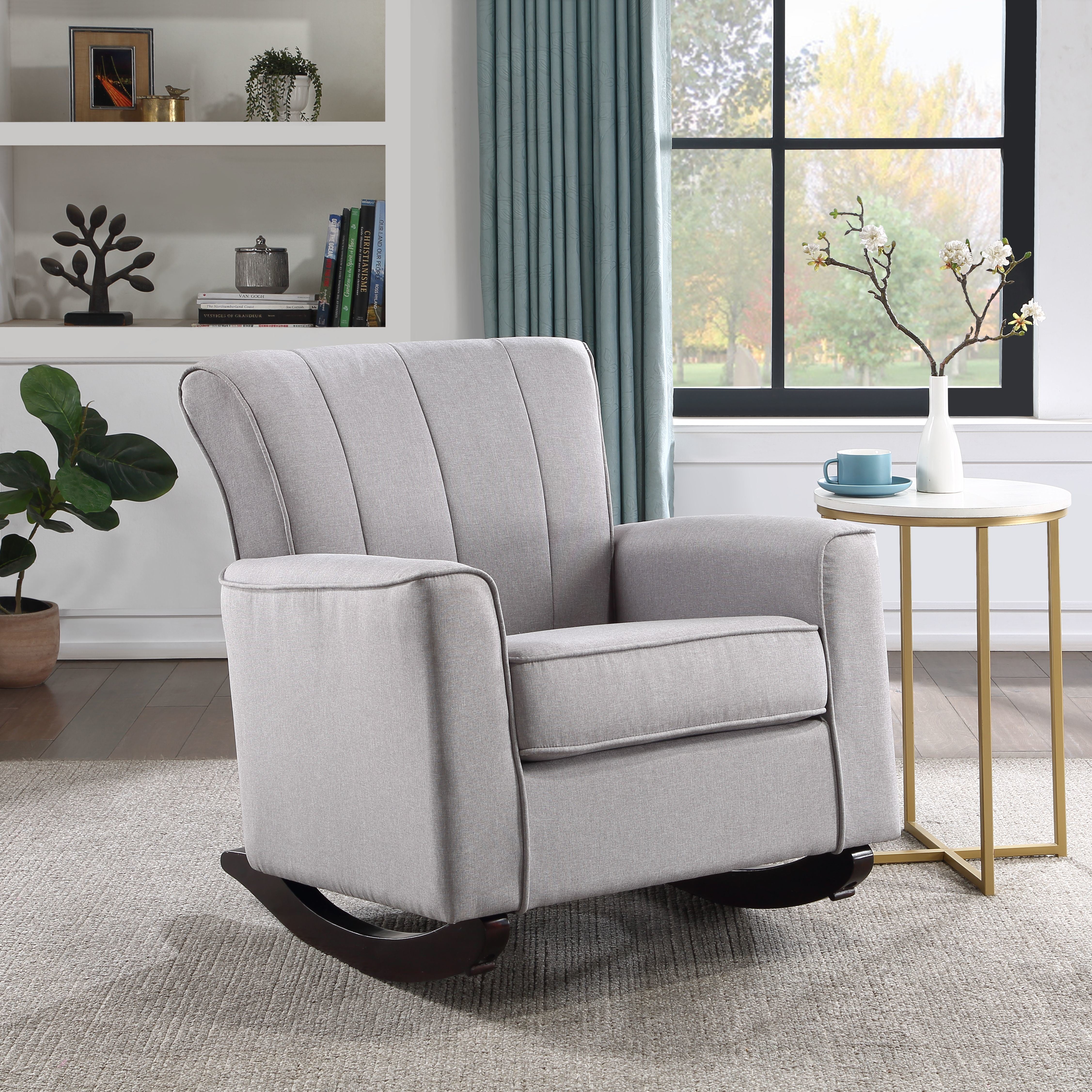 ACME Denzell Rocking Chair, Gray Linen AC02185