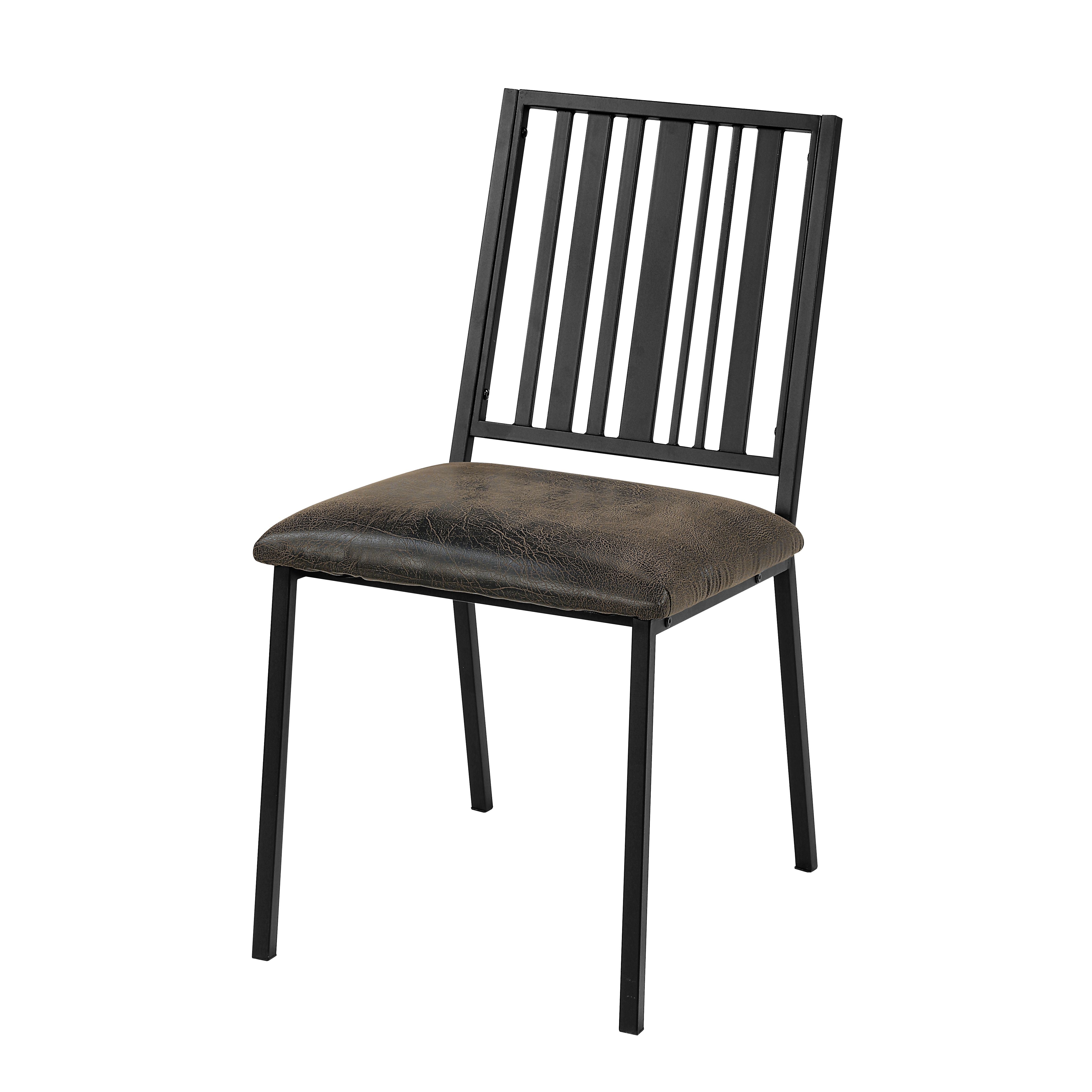 ACME Zudora Side Chair (Set-2), Synthetic Leather & Black Finish DN01758