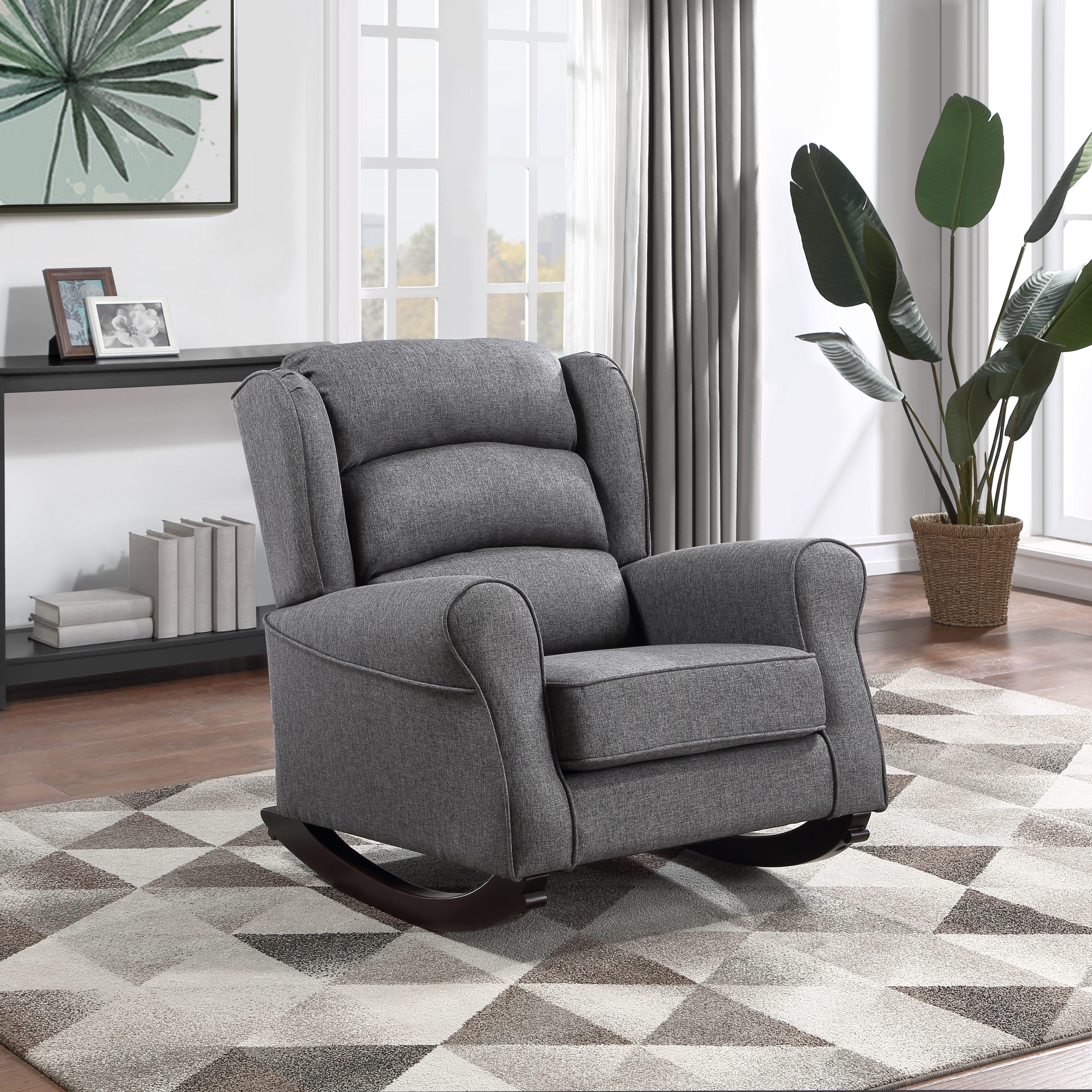 ACME Fabien Rocking Chair, Gray Fabric AC02183