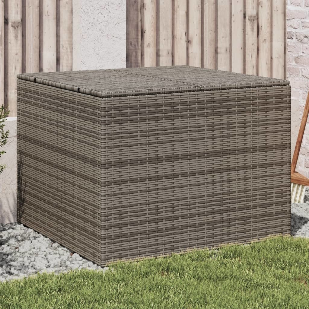 Garden Storage Box Gray 76.9 Gal Poly Rattan