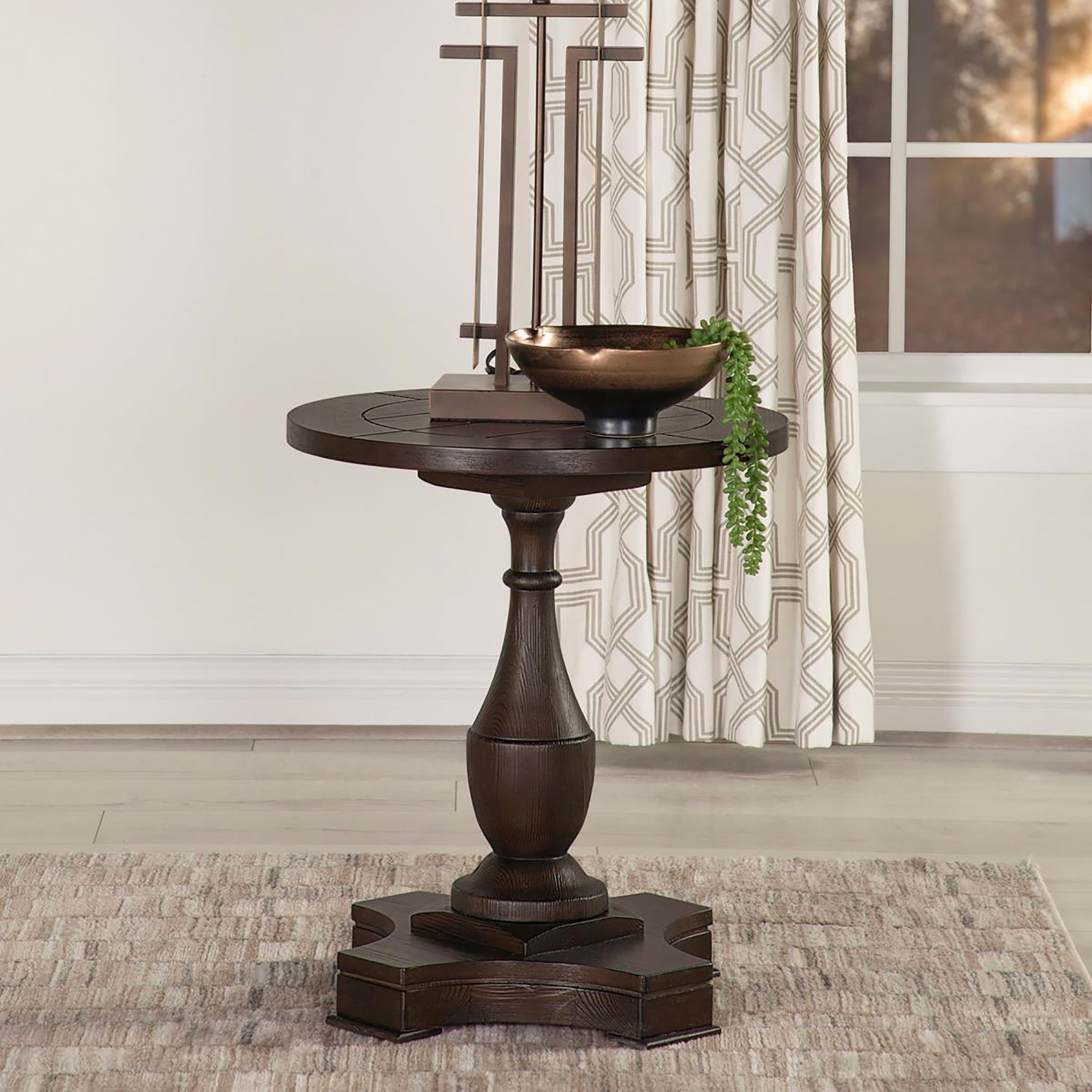 Coffee Round Top Pedestal End Table