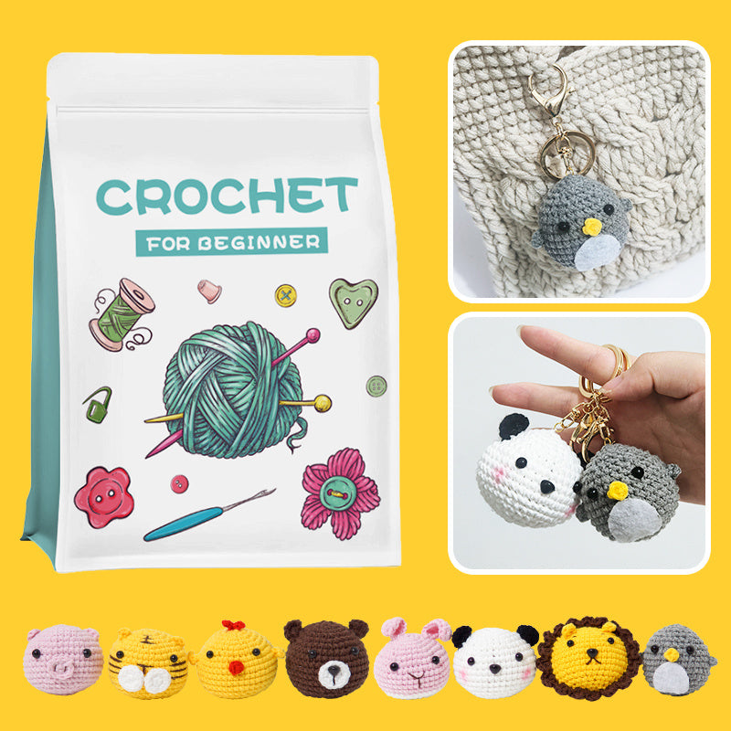 Beginner Crochet Kit 1 Set, DIY Animals Potted Plants Crochet Kit, Complete Knitting Supplies For Beginners, Easy To Learn With Instructional Video, Spring Season Gifts