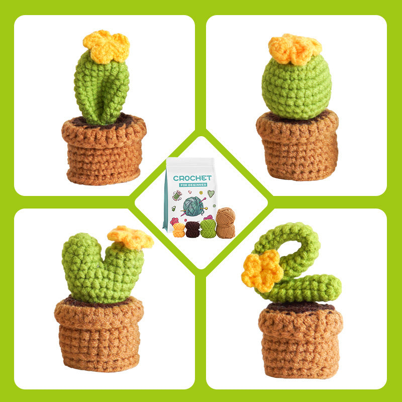 Beginner Crochet Kit 1 Set, DIY Animals Potted Plants Crochet Kit, Complete Knitting Supplies For Beginners, Easy To Learn With Instructional Video, Spring Season Gifts