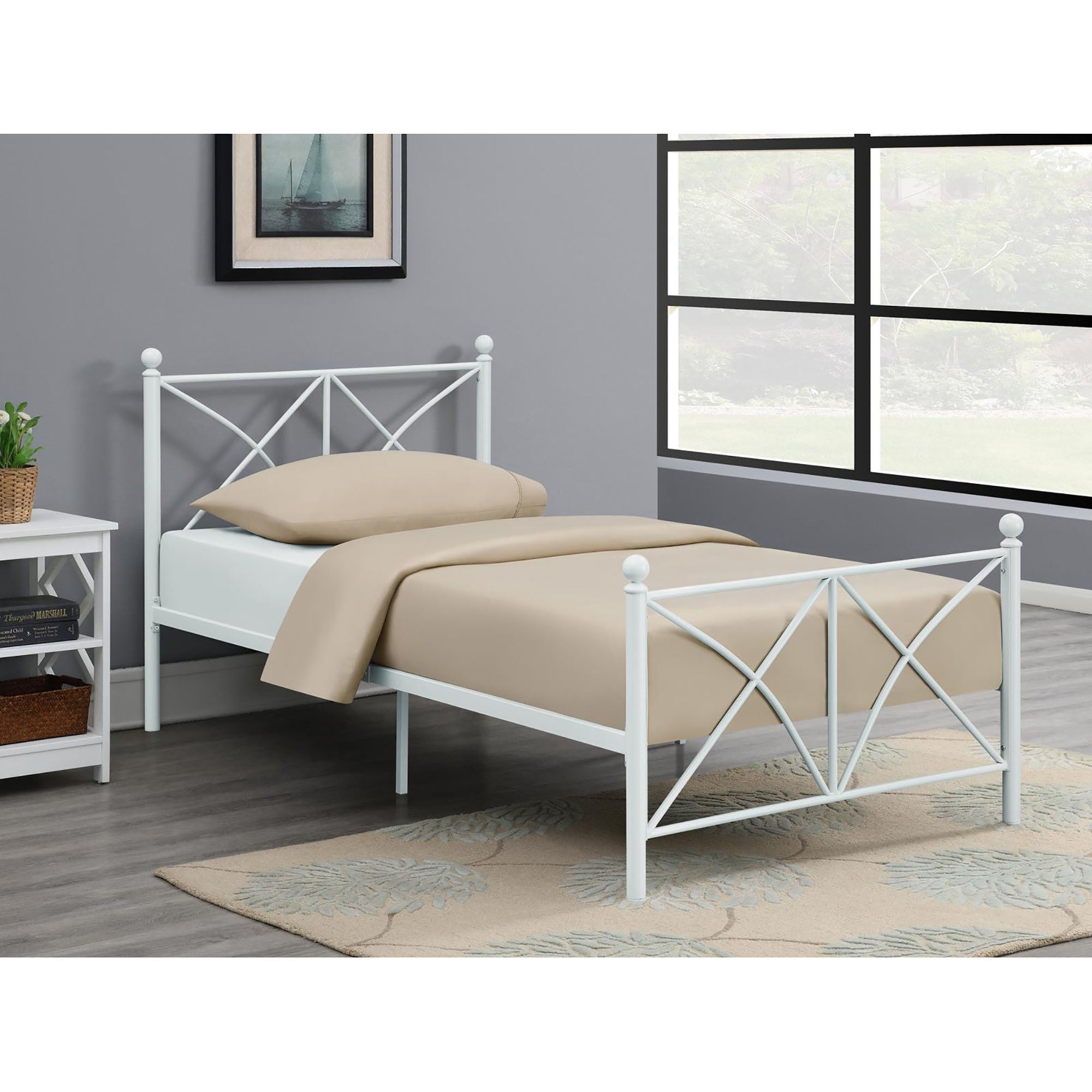 White Full Platform Bed