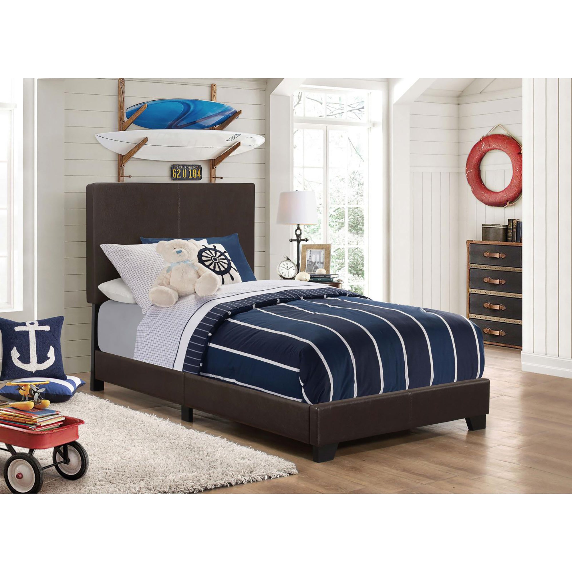 Brown Twin Panel Bed