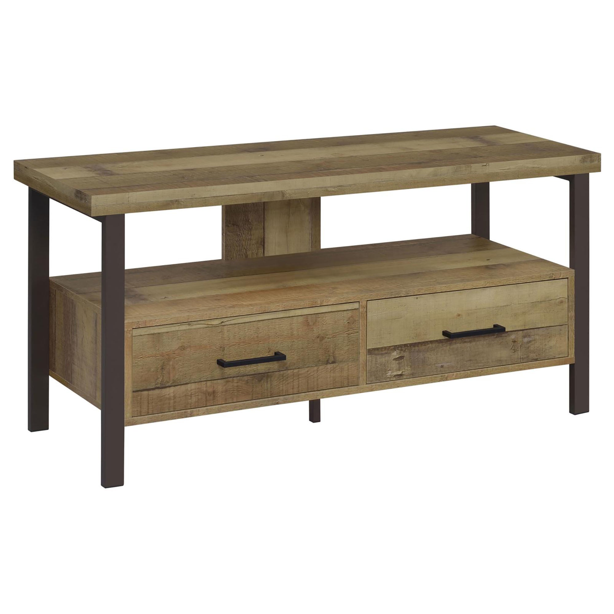 Weathered Pine and Dark Bronze 48-inch TV Console