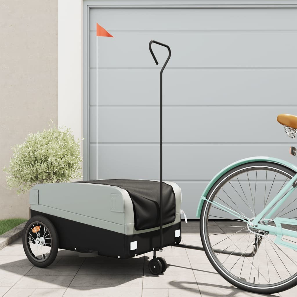 Bike Trailer Black and Gray 99.2 lb Iron