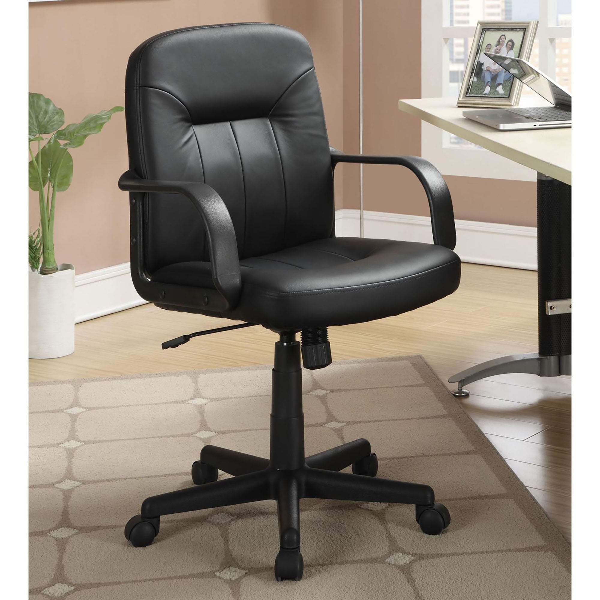 Black Office Chair with Casters