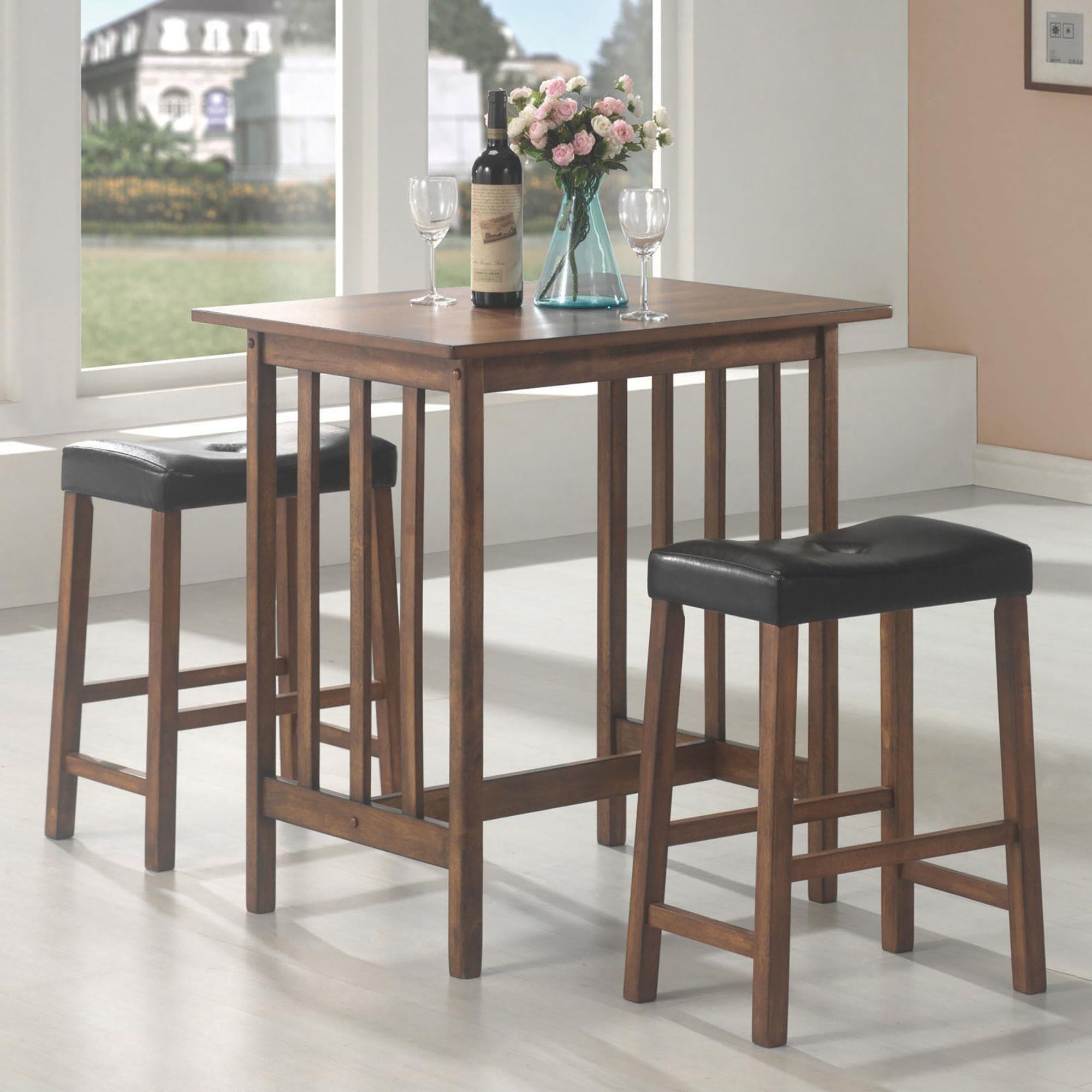 Brown 3-Piece Counter Dining Set