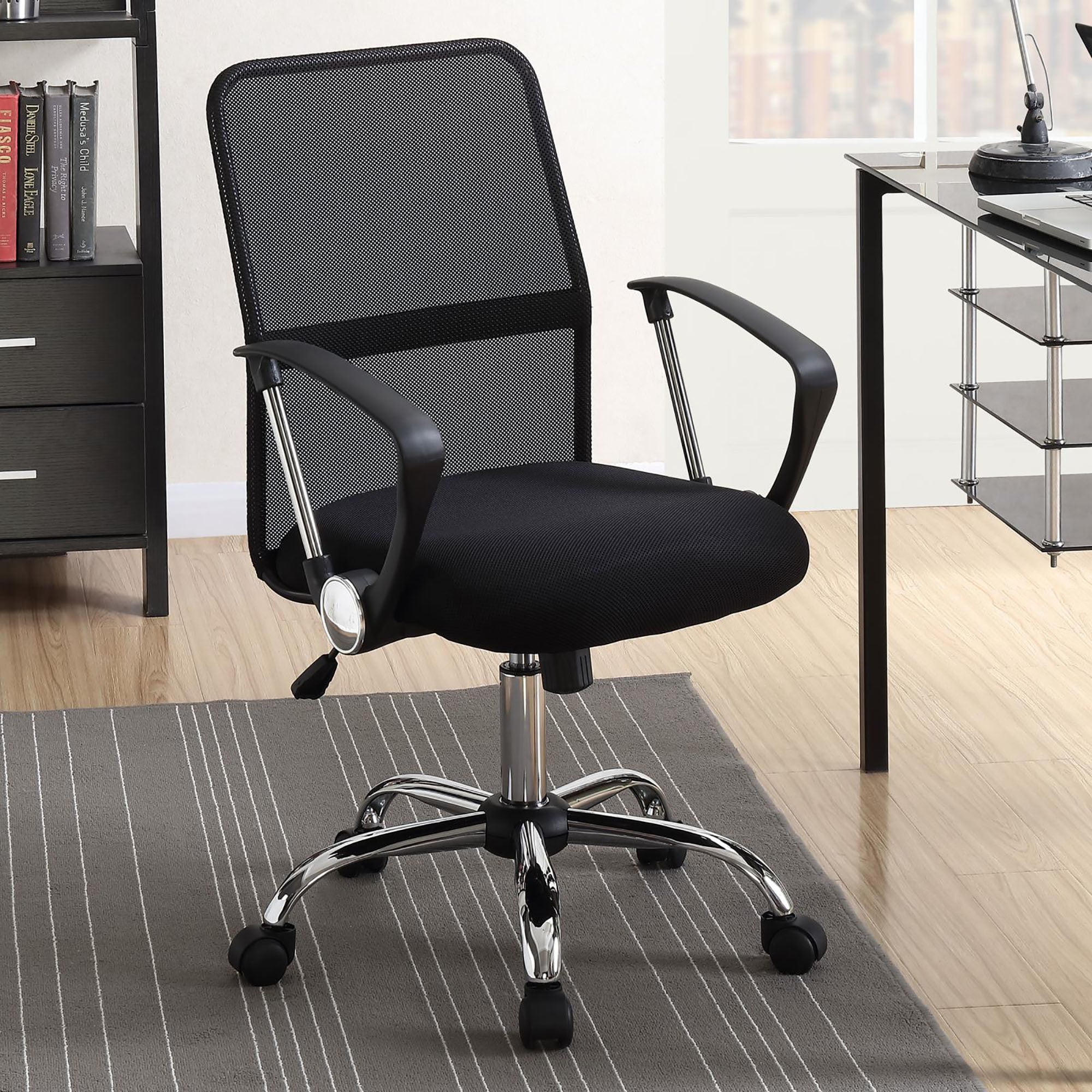 Black Swivel Office Chair with Casters