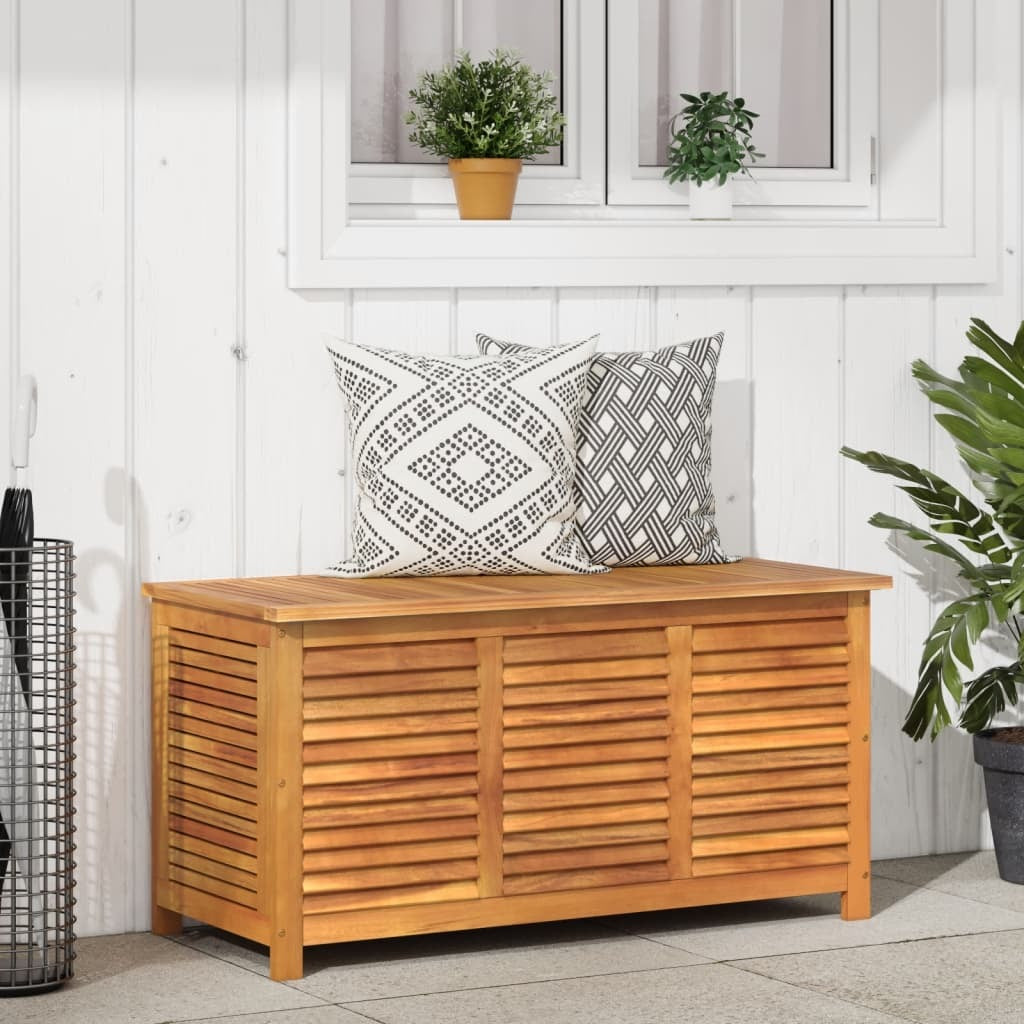 Garden Storage Box with Louver 44.5"x19.7"x22" Solid Wood Acacia