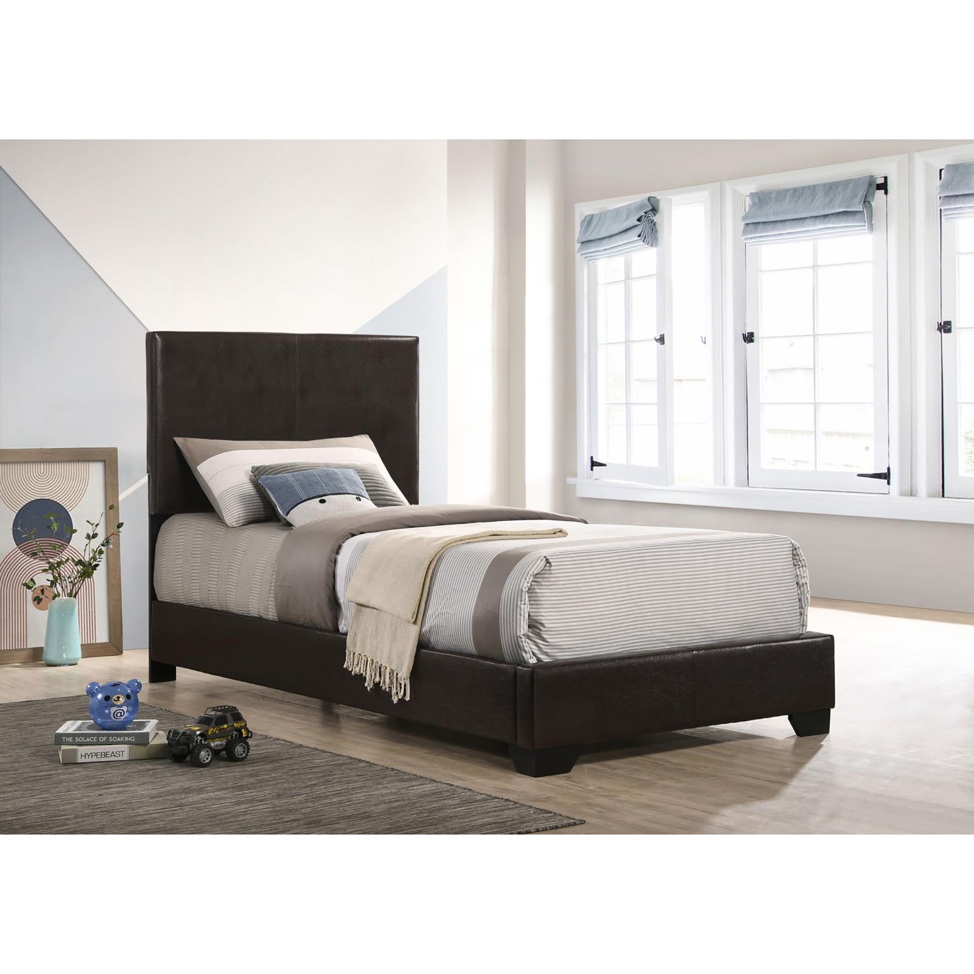 Dark Brown Twin Panel Bed