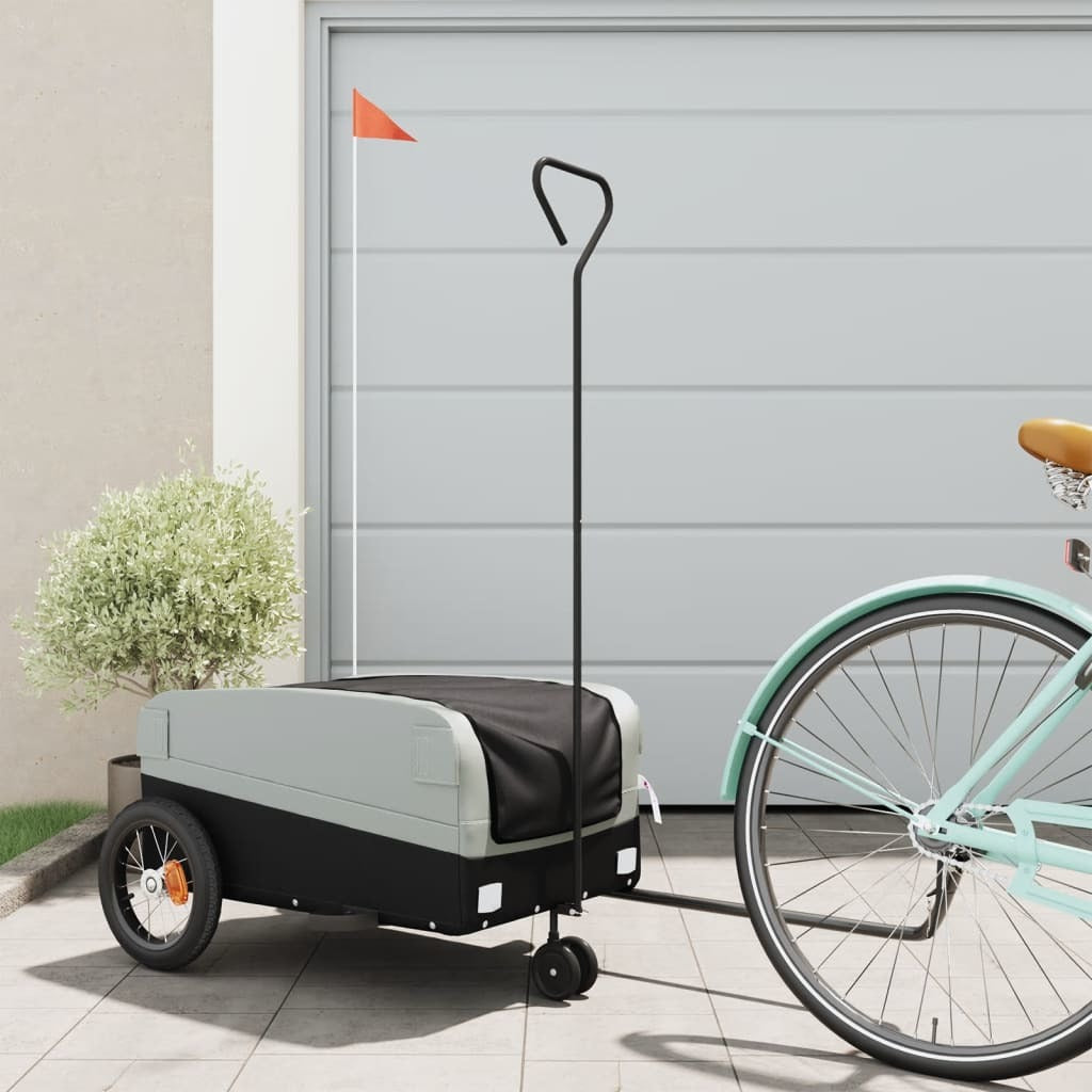 Bike Trailer Black and Gray 66.1 lb Iron