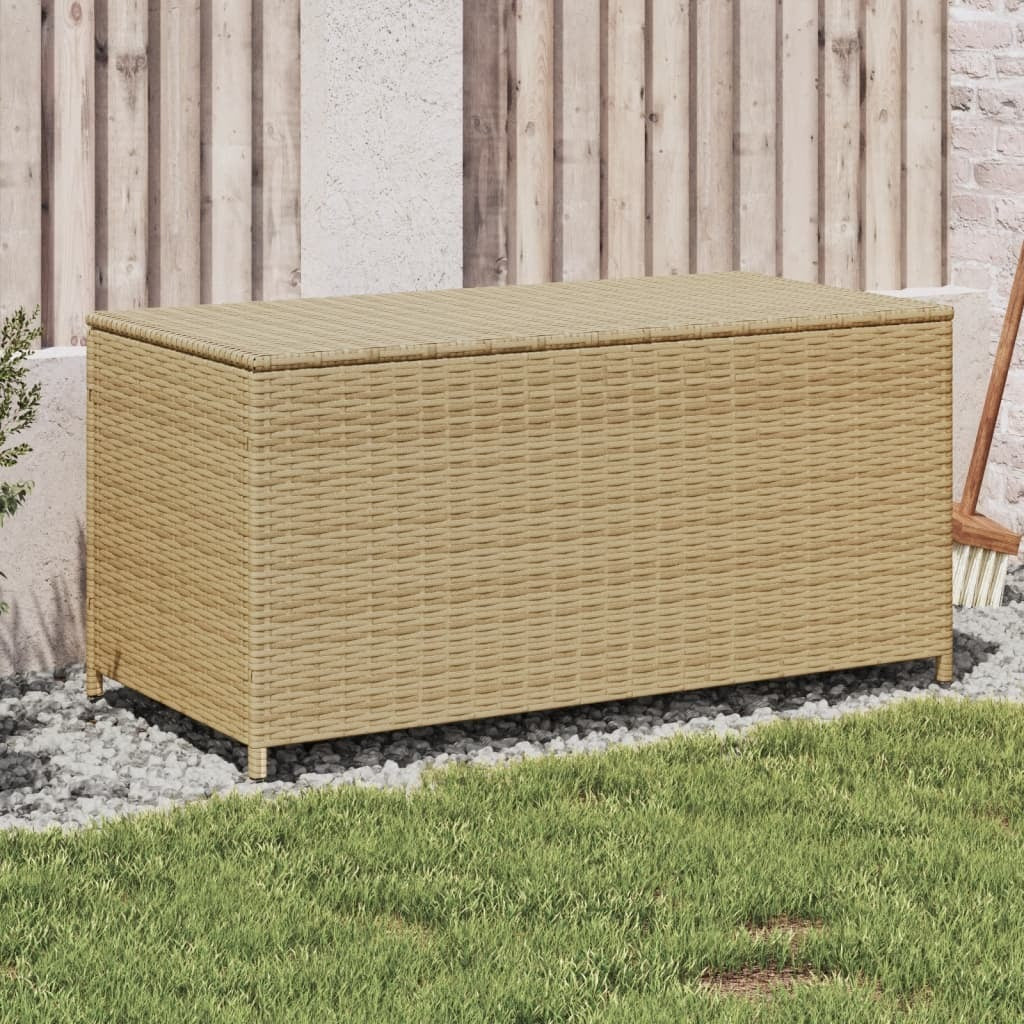 Garden Storage Box Mix Beige 50.2 Gal Poly Rattan