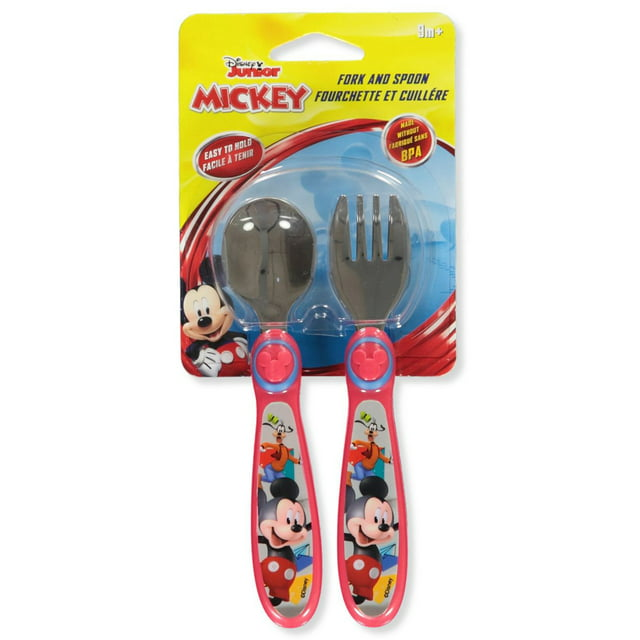 Disney Mickey Mouse 2-Piece Fork and Spoon Set - red/multi, one size