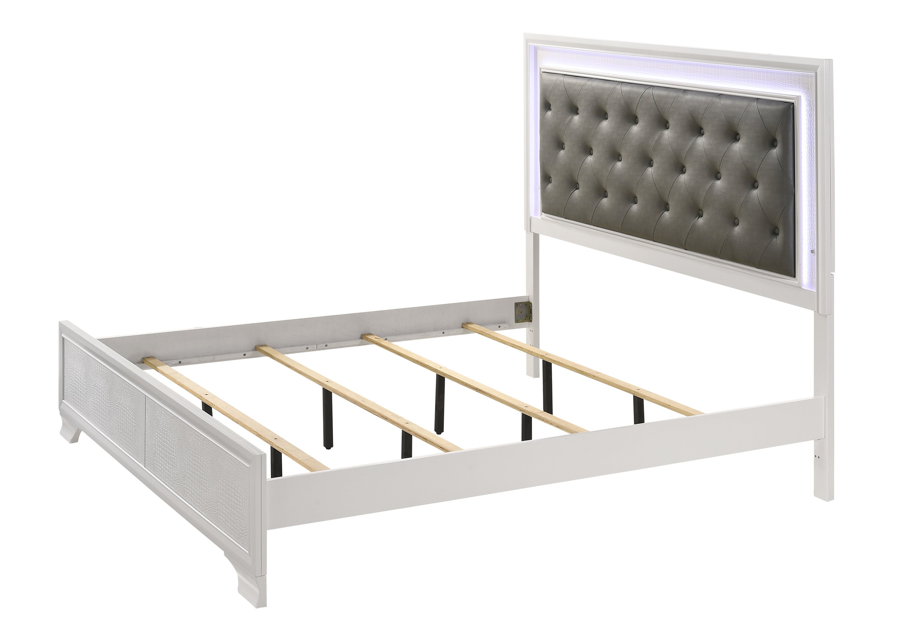 Lyssa - King Led Headboard Footboard - White