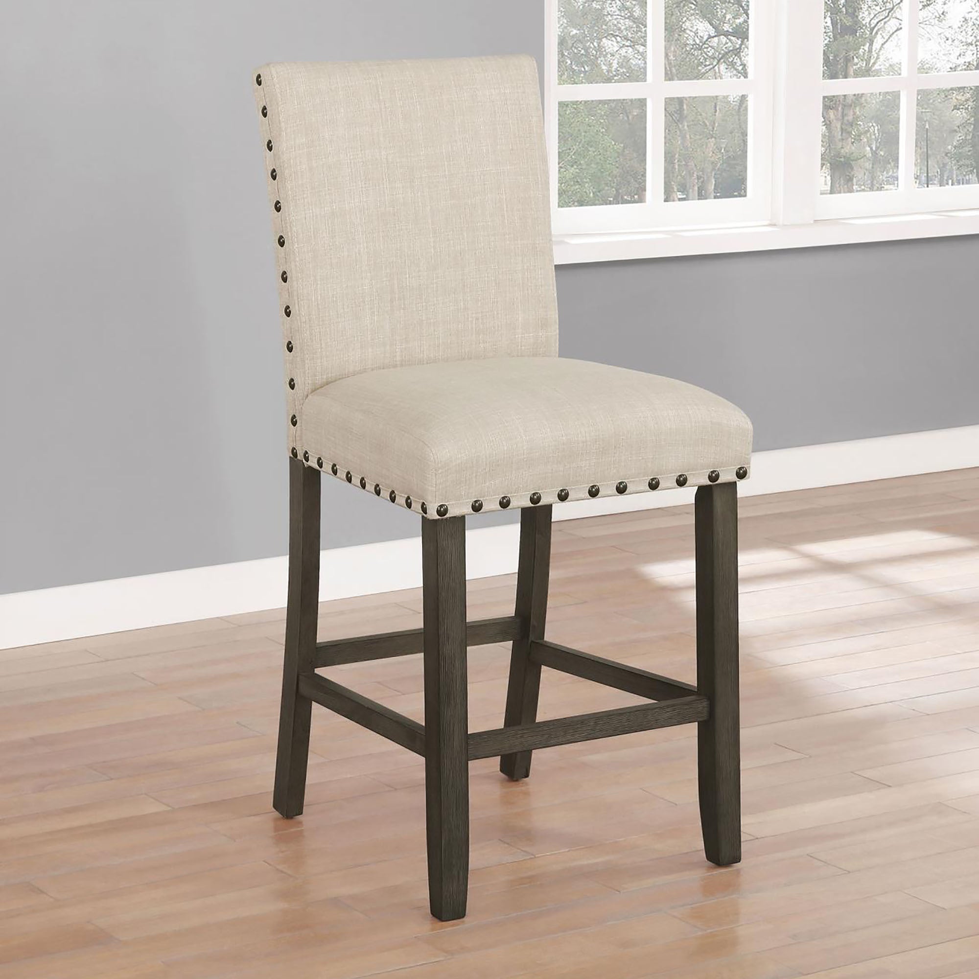 Beige Counter Height Stool (Set of 2)