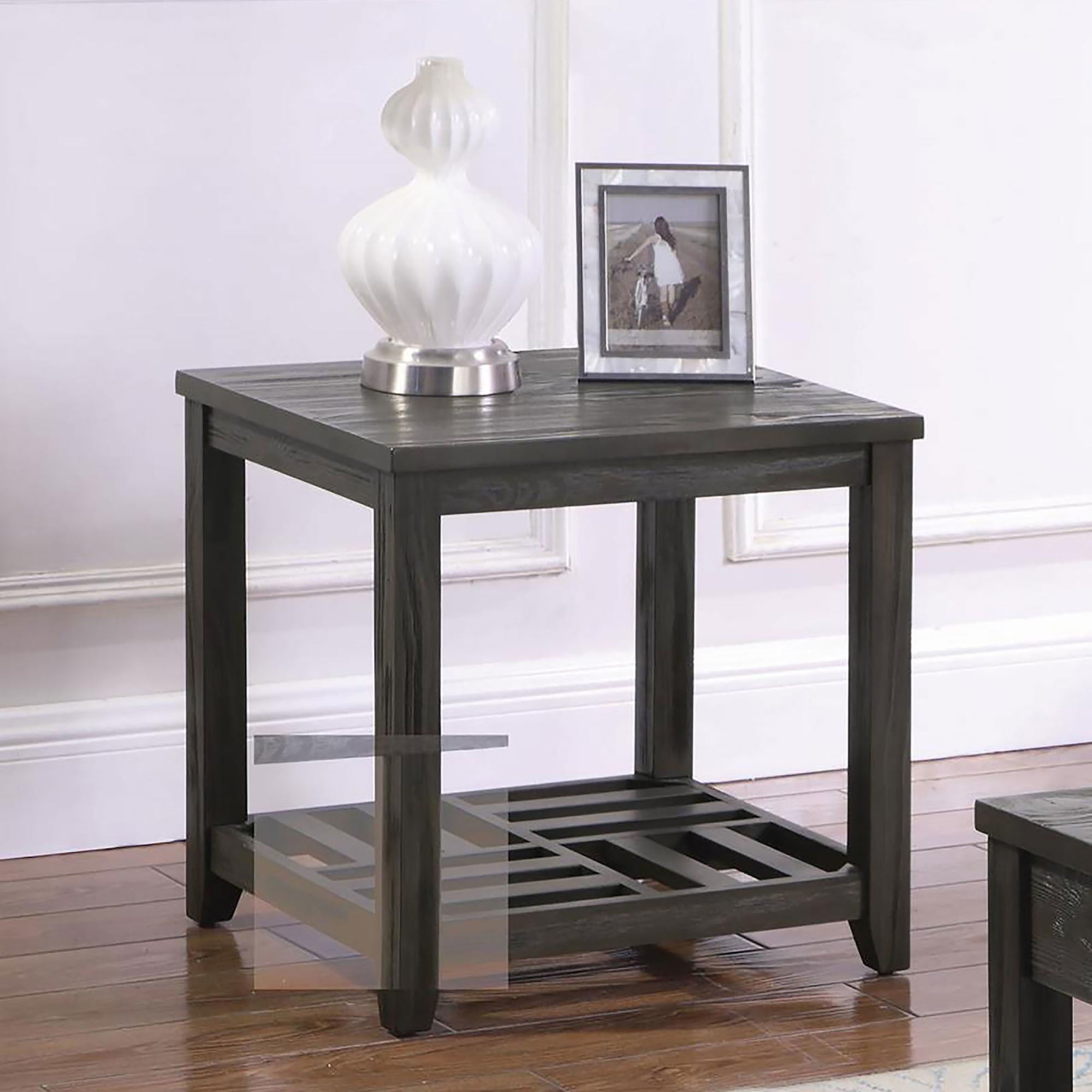 Grey Rectangular End Table