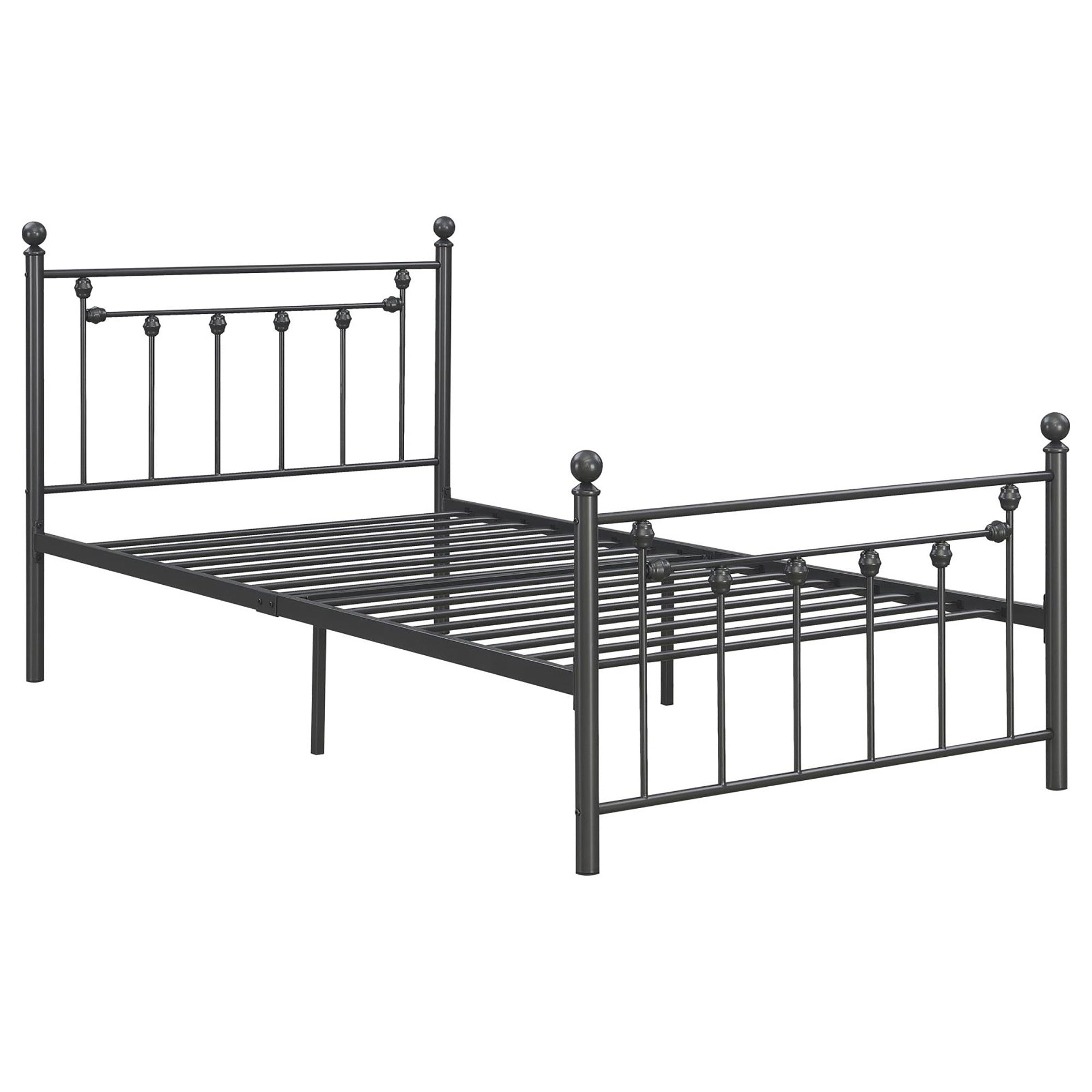 Gunmetal Slatted Twin Platform Bed