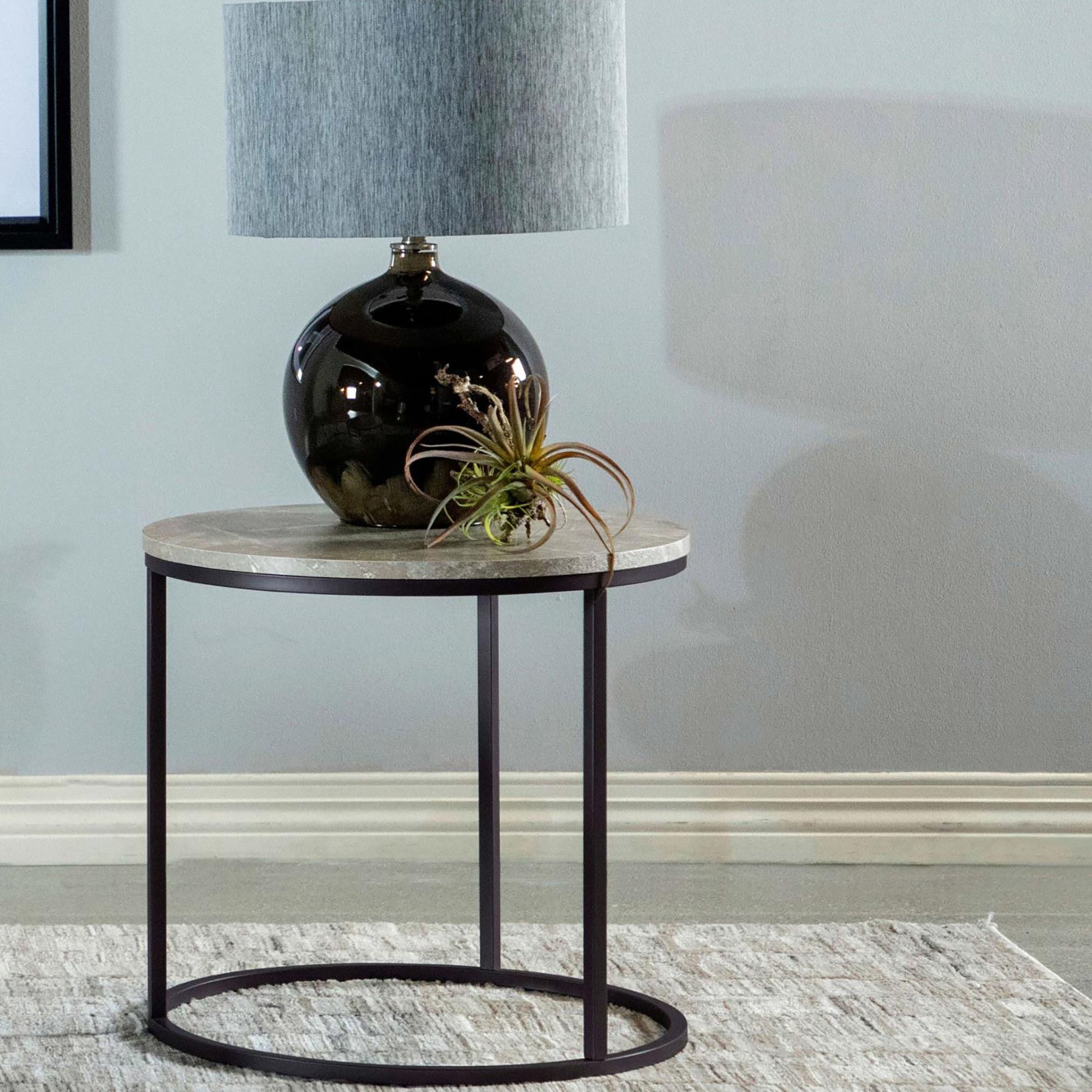 Grey and Gunmetal End Table