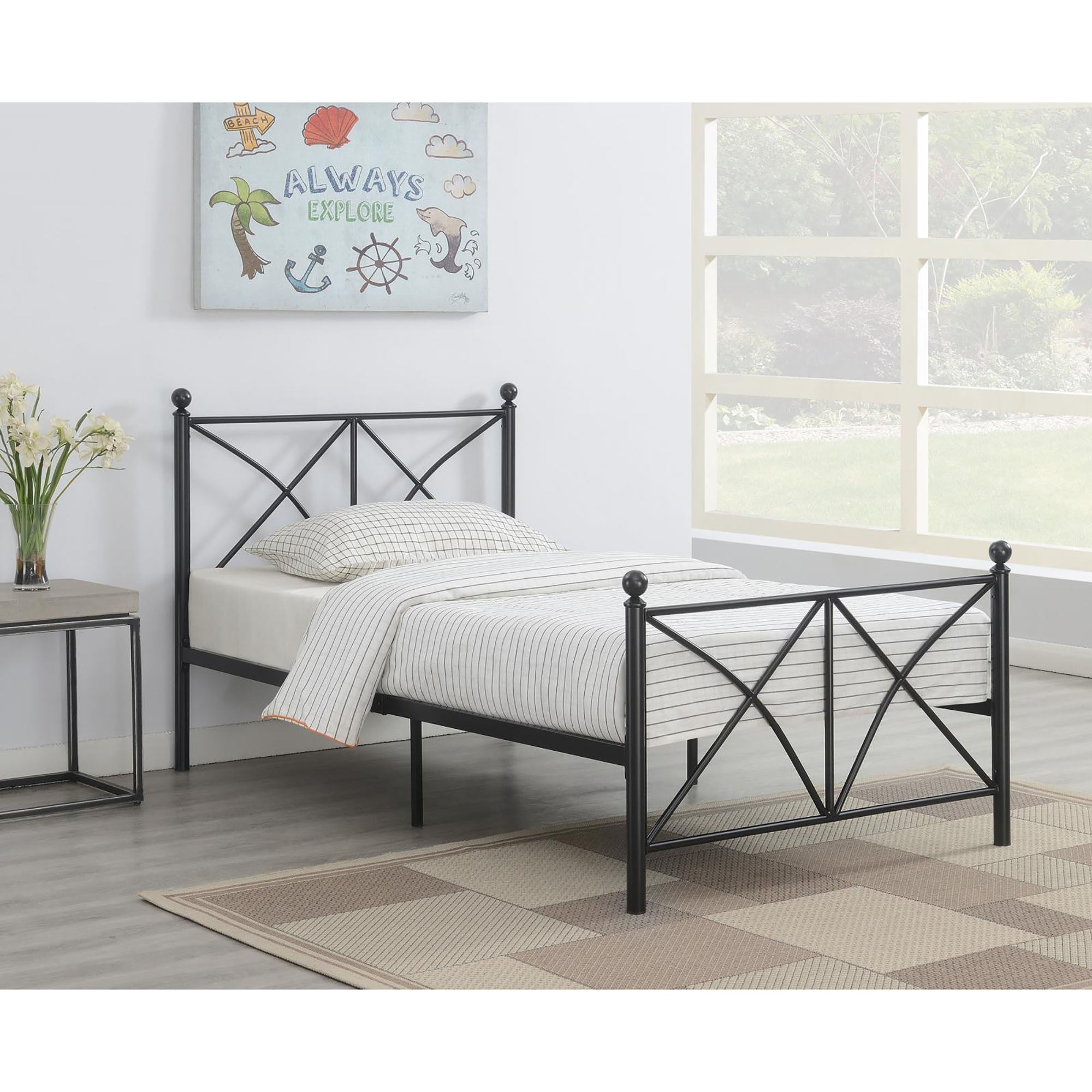 Black Twin Platform Bed