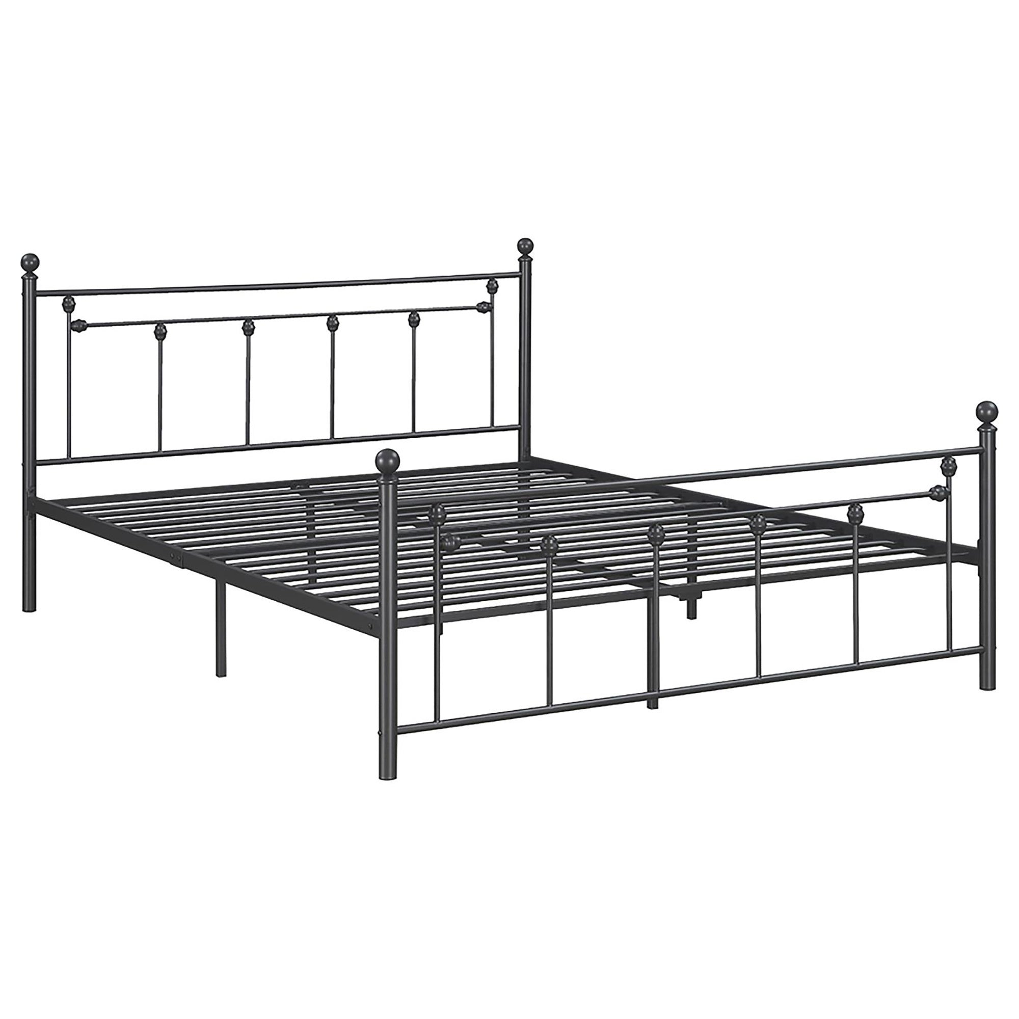 Gunmetal Slatted Full Platform Bed