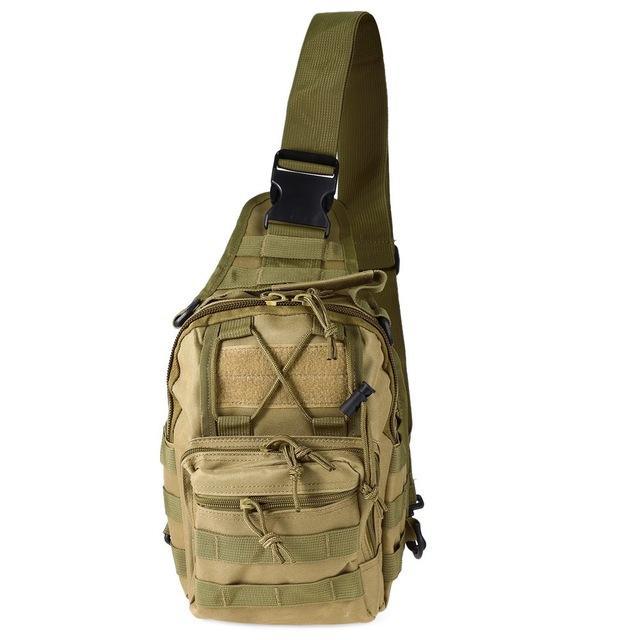 Unisex Sling Shoulder Bag Molle Outdoor Daypack Backpack with Adjustable Strap