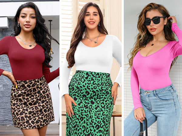 2-piece set Bikini shapewear long sleeved V-neck