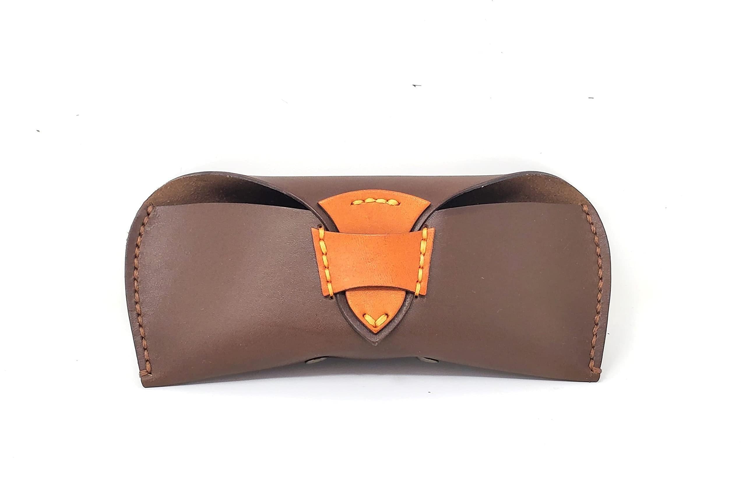 Leather Sunglass Case Glasses Case Eyeglass Case for Men and Women Protects Sunglasses Eyeglasses Slim