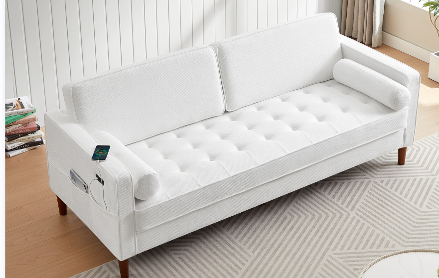 2085 White Fabric sofa-01