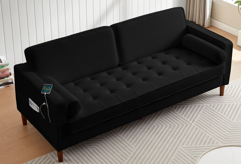 2085 Black Fabric sofa-02