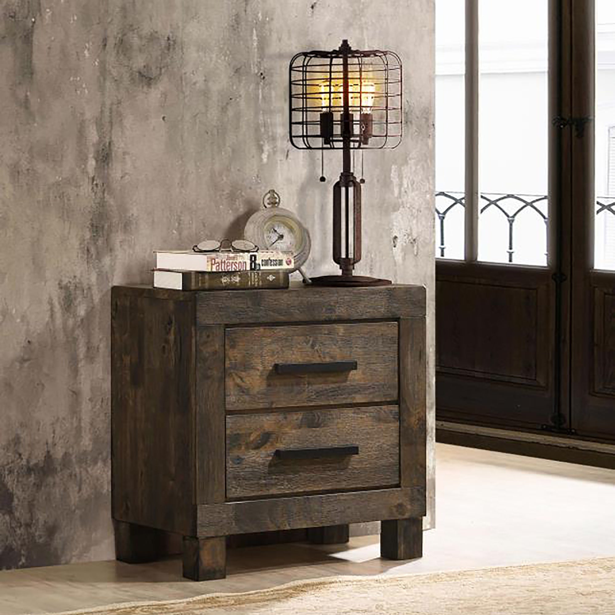 Rustic Golden Brown 2-drawer Nightstand