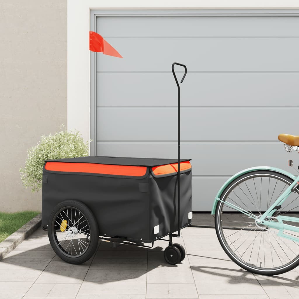 Bike Trailer Black and Orange 99.2 lb Iron