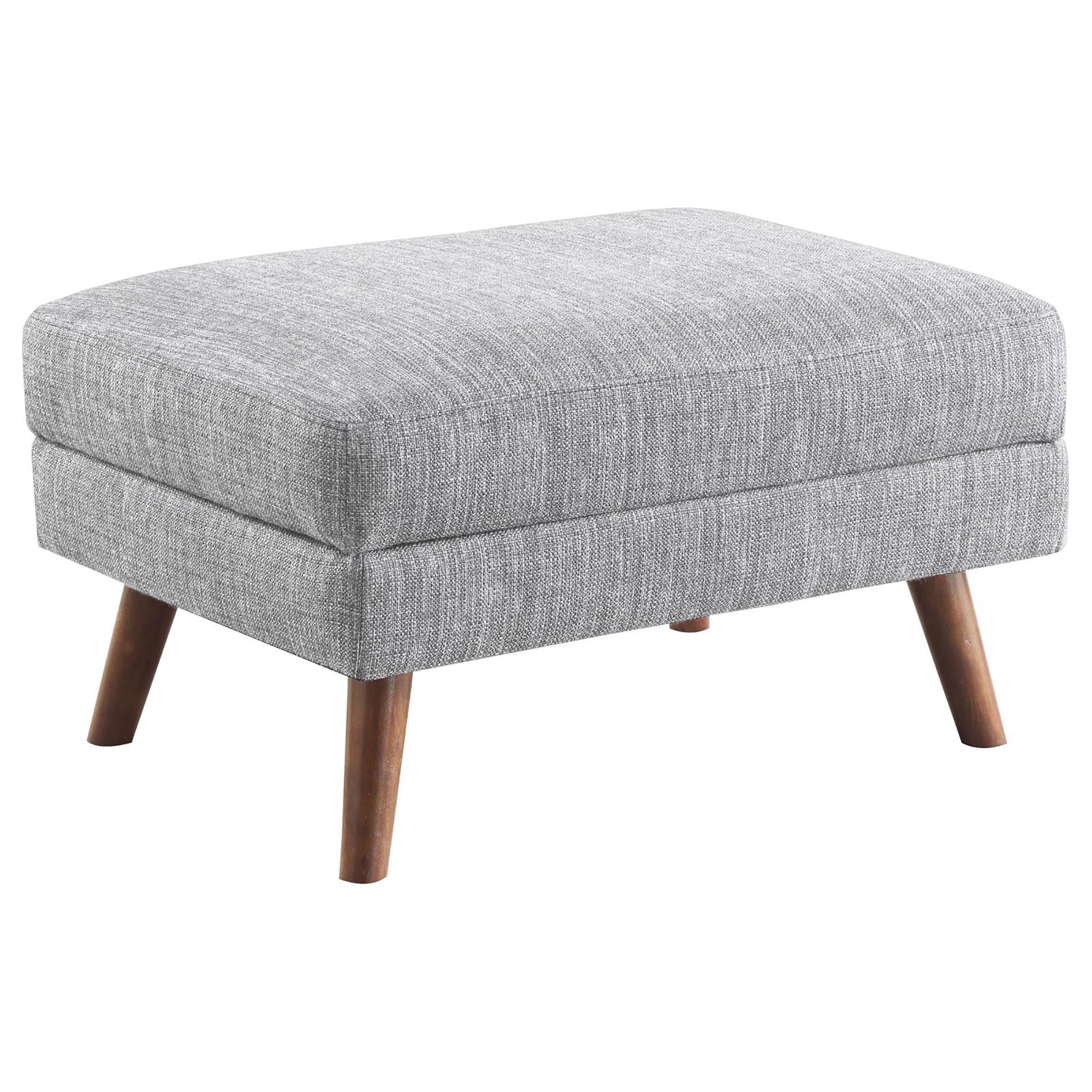 Grey Ottoman with Tapered Leg