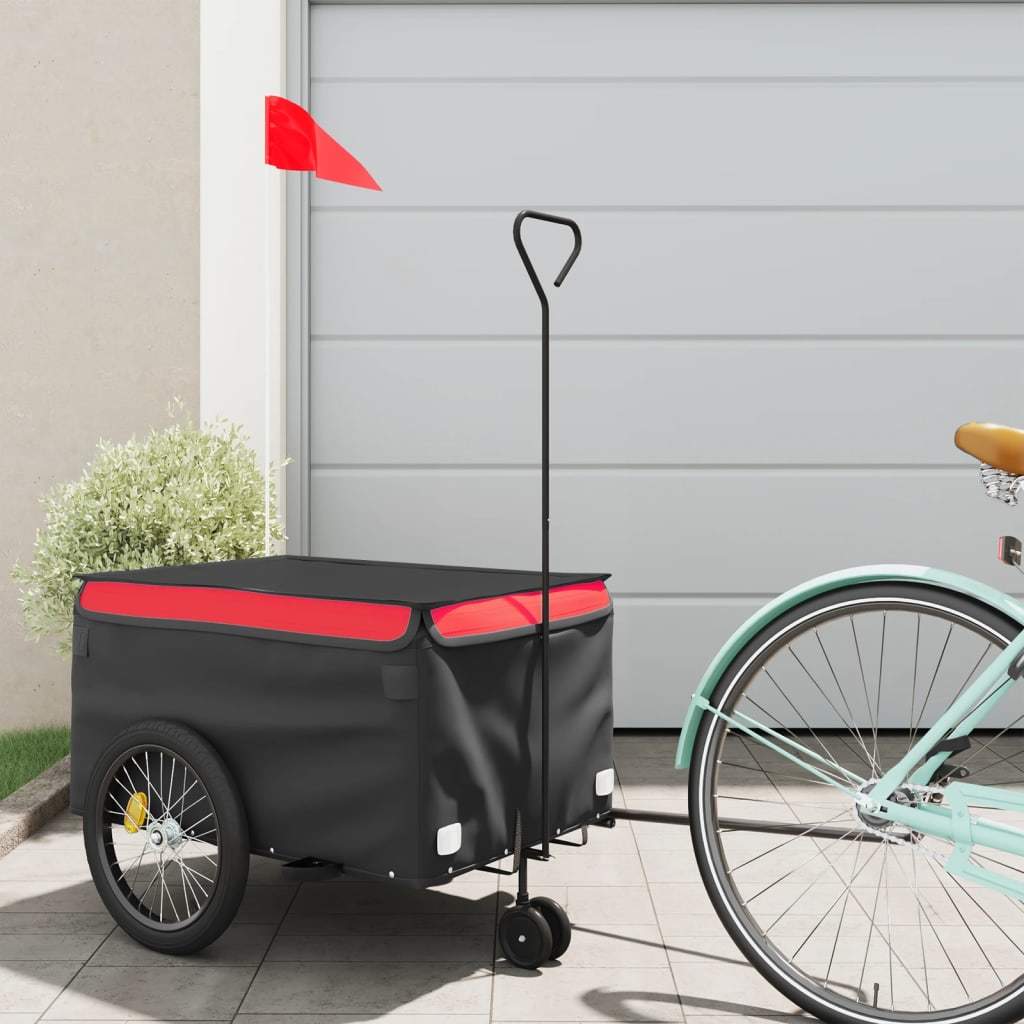 Bike Trailer Black and Red 66.1 lb Iron