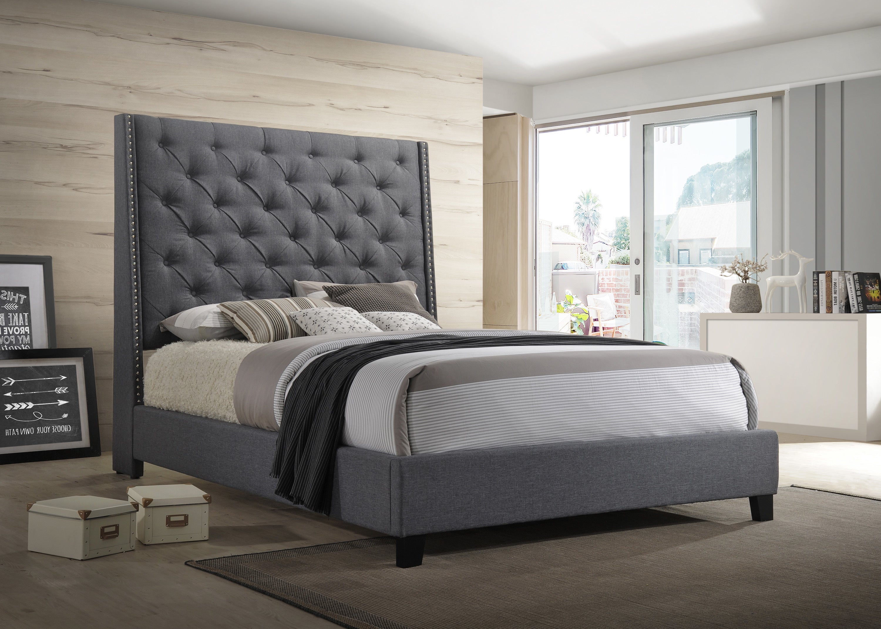 Chantilly - King Headboard - Gray