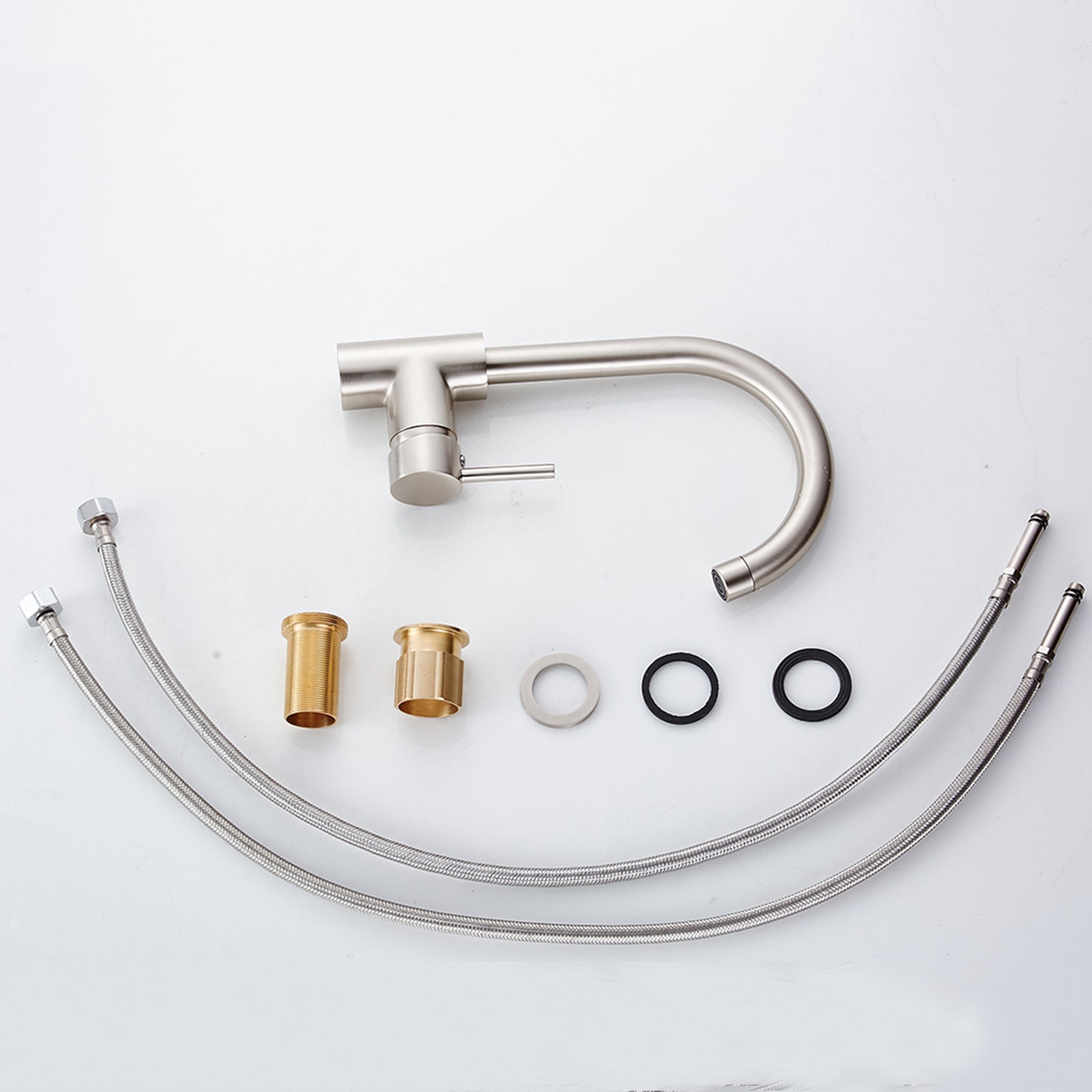 Kitchen Faucet Single Handle Stainless Steel,Commercial Single Hole Kitchen Sink Faucet,Modern One Hole Bar Sink Faucet