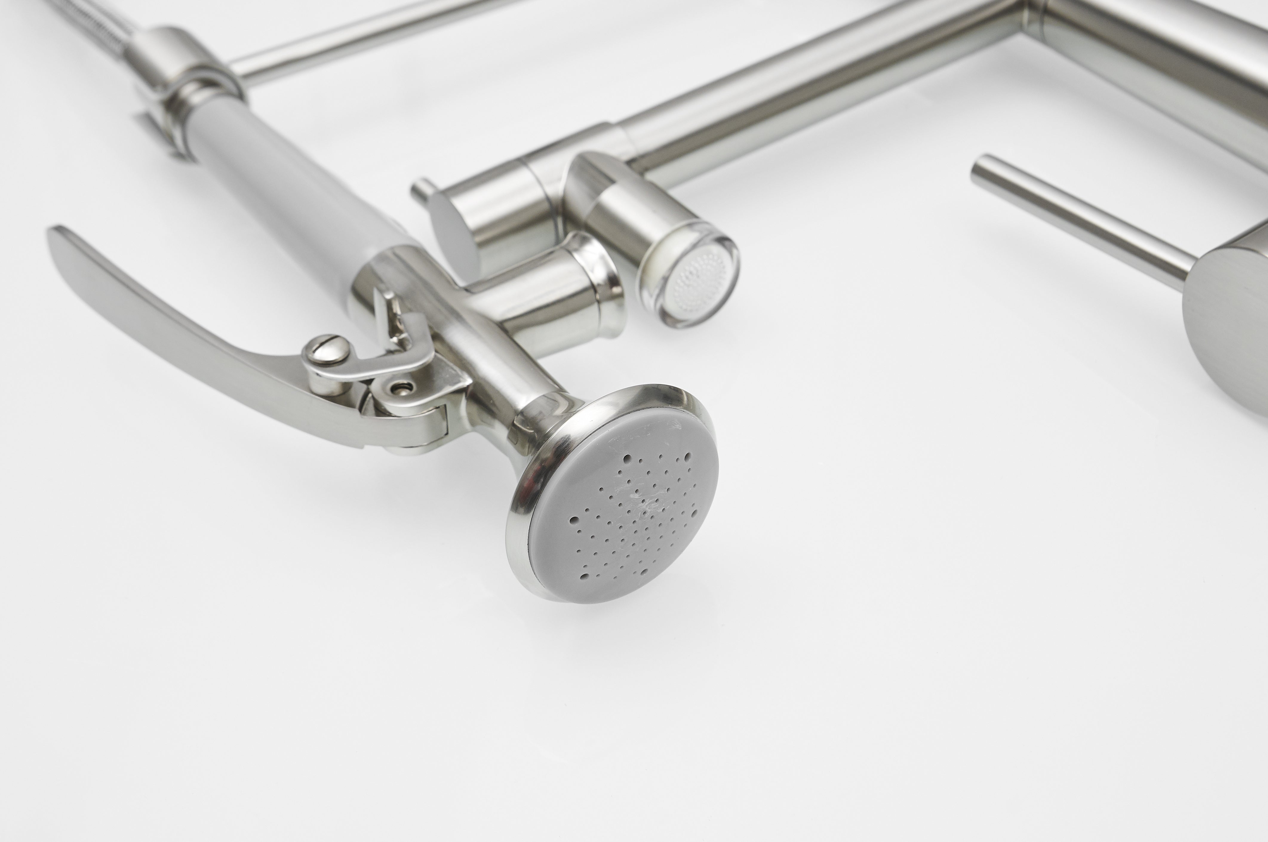 Heavy Duty Commercial Style LEDKitchen Sink Faucet, Single Handle Pre-Rinse Spring Sprayer Kitchen Faucets, High Arc Pull Down Brushed Nickel Kitchen Faucet