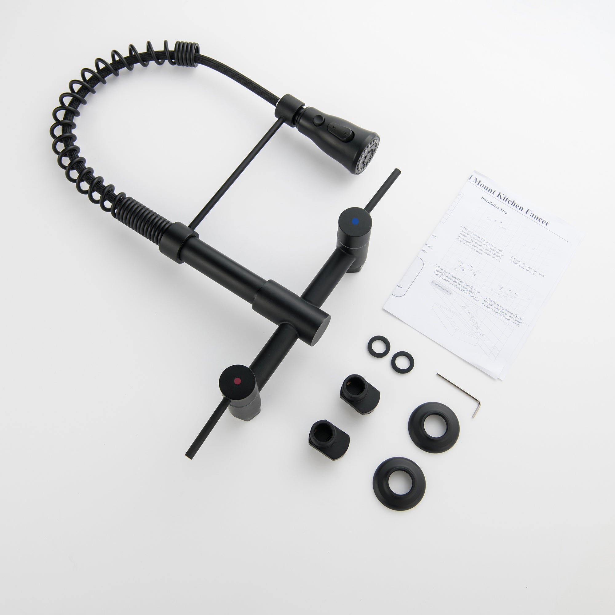 Double-handle pull-in kitchen faucet