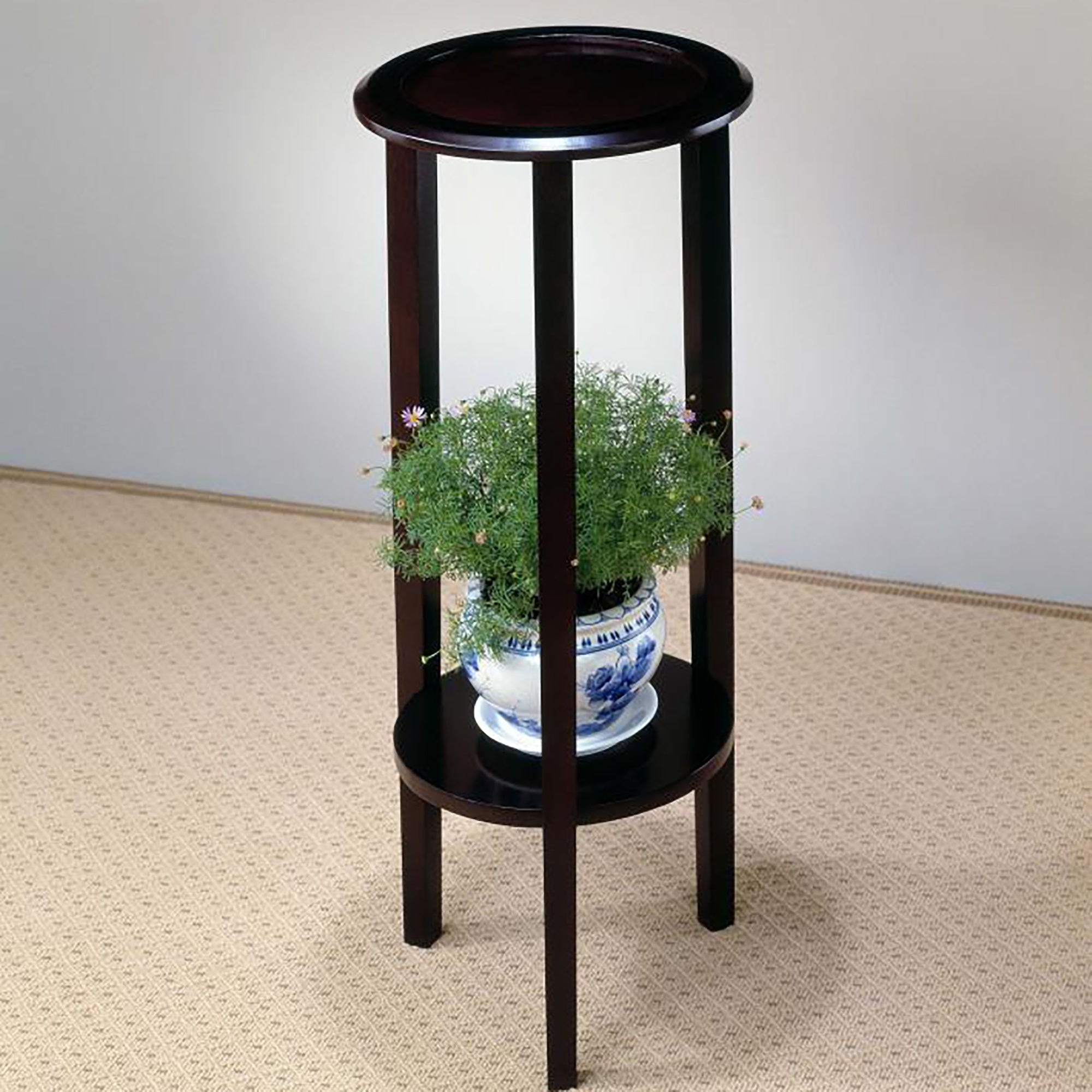 Espresso Round Accent Table