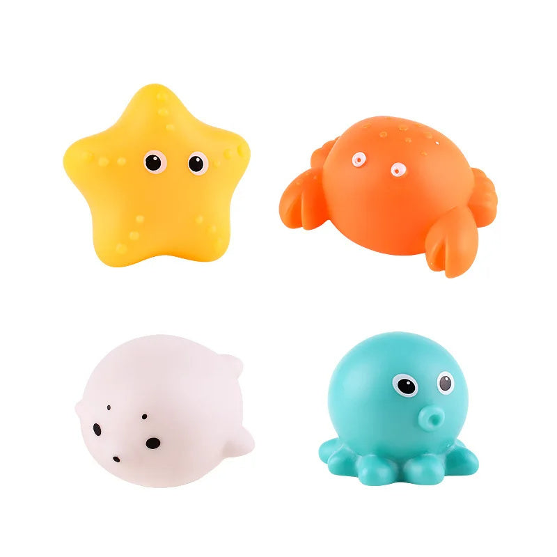 Baby Cute Induction Luminous Animal Bath Toys Bathtub Colorful LED Lighting Toys Waterproof for Toddler Infant Boys Girls Gift