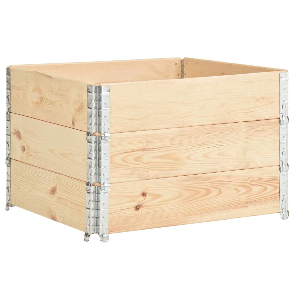 Pallet Collars 3 pcs 39.4"x39.4" Solid Pine Wood