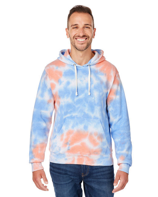 J America 8861JA Adult Tie-Dye Pullover Hooded Sweatshirt