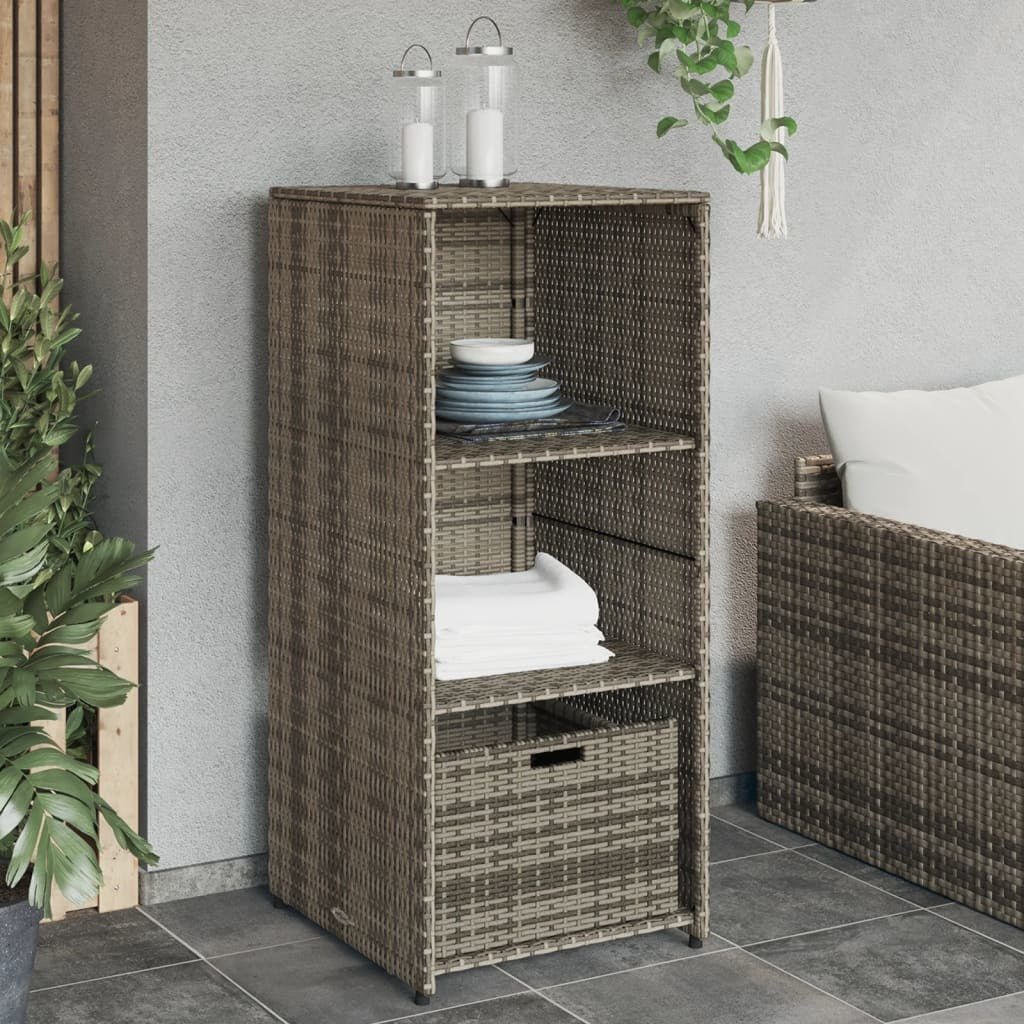 Patio Storage Cabinet Gray 19.7"x21.7"x45.3" Poly Rattan