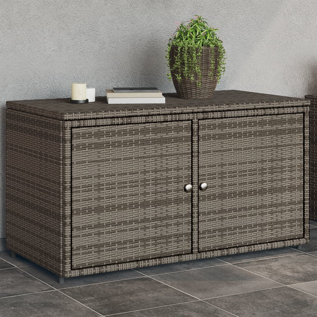 Patio Storage Cabinet Gray 43.3"x21.7"x23.8" Poly Rattan