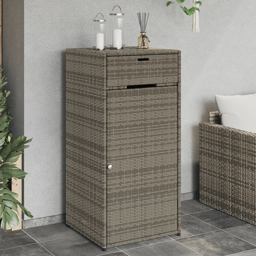 Patio Storage Cabinet Gray 21.7"x21.7"x43.7" Poly Rattan