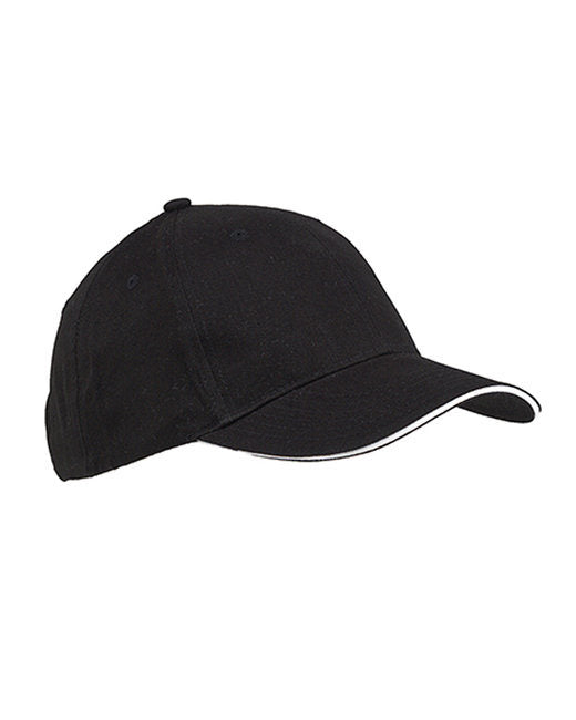 Big Accessories BX004 6-Panel Twill Sandwich Baseball Cap